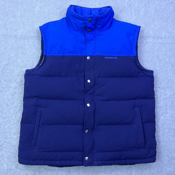 Patagonia Bivy Goose Down Vest Men's Large Blue Full Zip Puffer 600-Fill 27585 - Picture 1 of 15